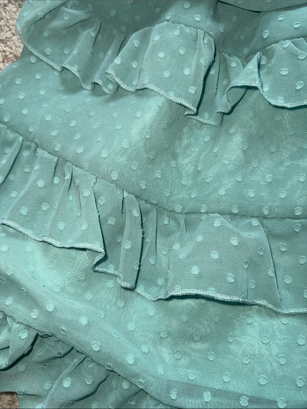 Teal Ruffle Halter Dress - Picture 2 of 3
